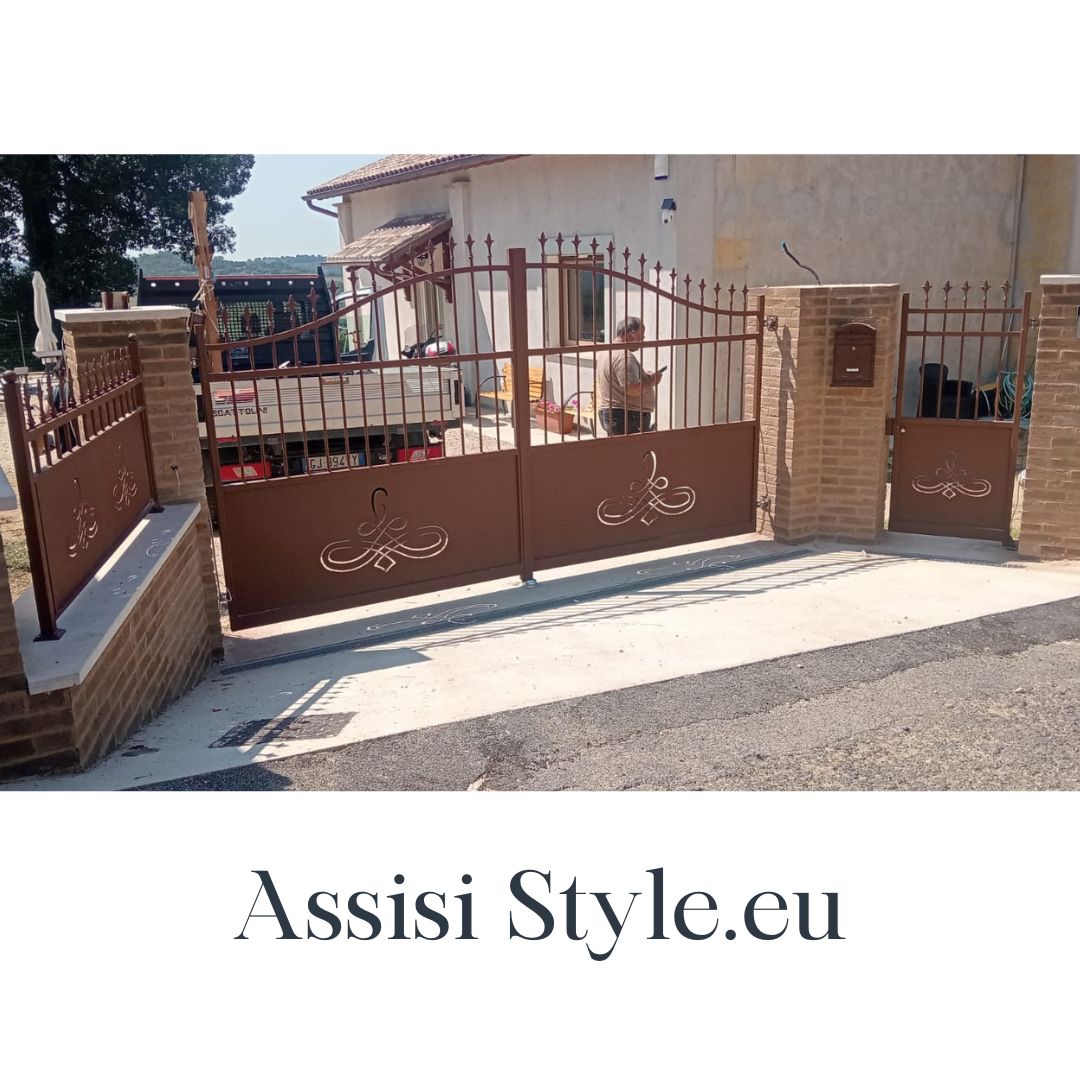 Cancello in ferro a due ante color ruggine assisistyle.eu